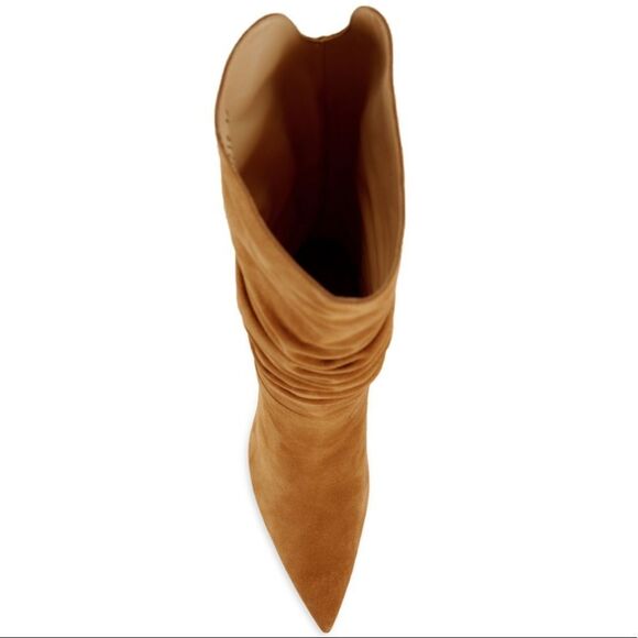 🧡 Alexandre Birman Lucy Suede Scrunch Boots Walnut Camel Brown - Picture 6 of 12